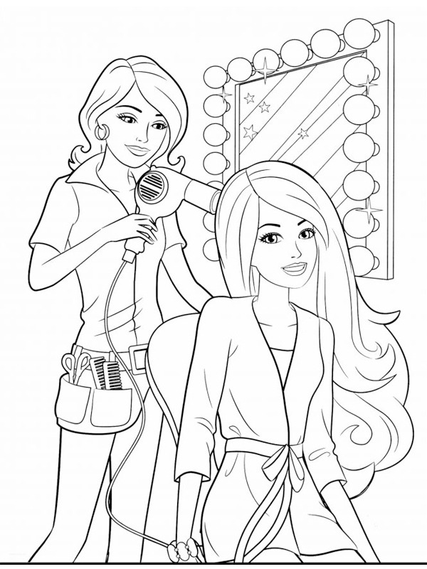 barbie doing make up Coloring page