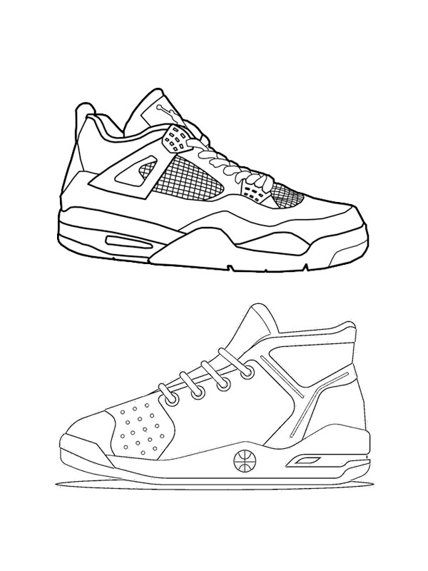 basketball shoes coloring pages