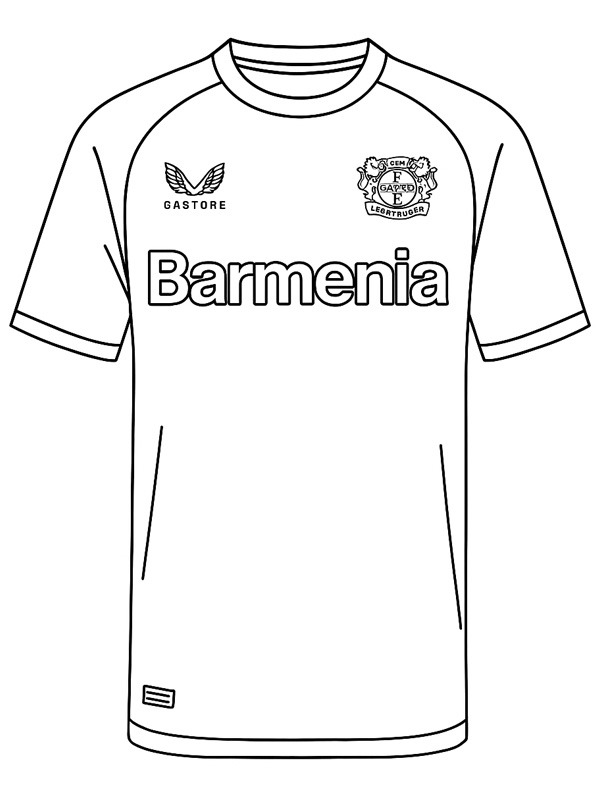 Bayer 04 Leverkusen soccer jersey Coloring page Bayer 04 Leverkusen soccer jersey Coloring page