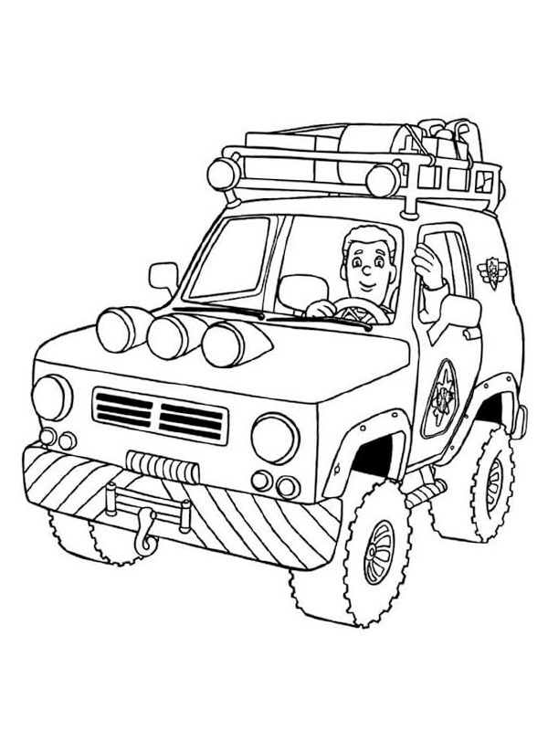 Fireman Sam is Waiting Confidently coloring page  Free Printable Coloring  Pages