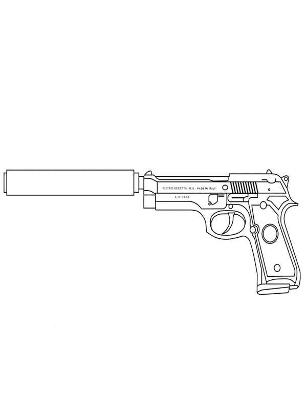 Beretta 92FS Handgun Coloring page