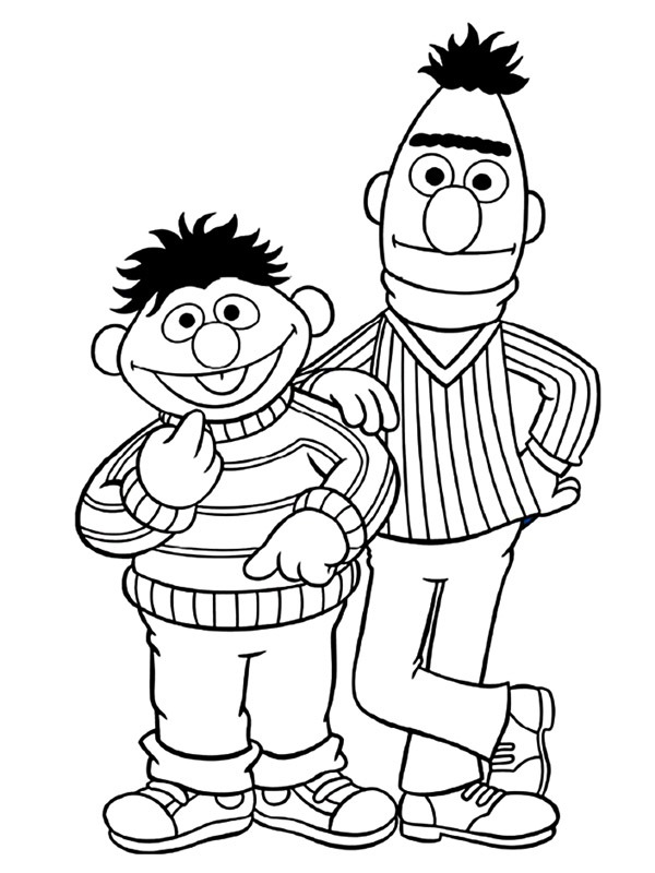 Bert and Ernie Coloring page