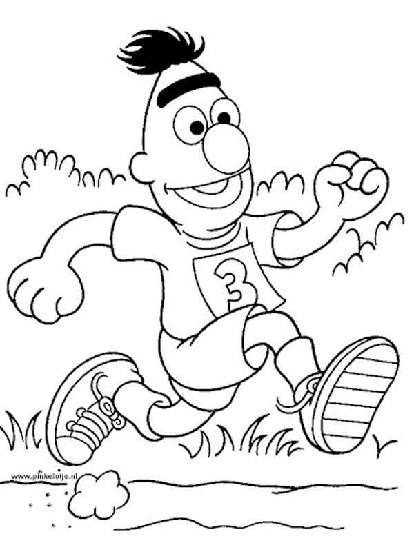 Bert jogging Coloring page