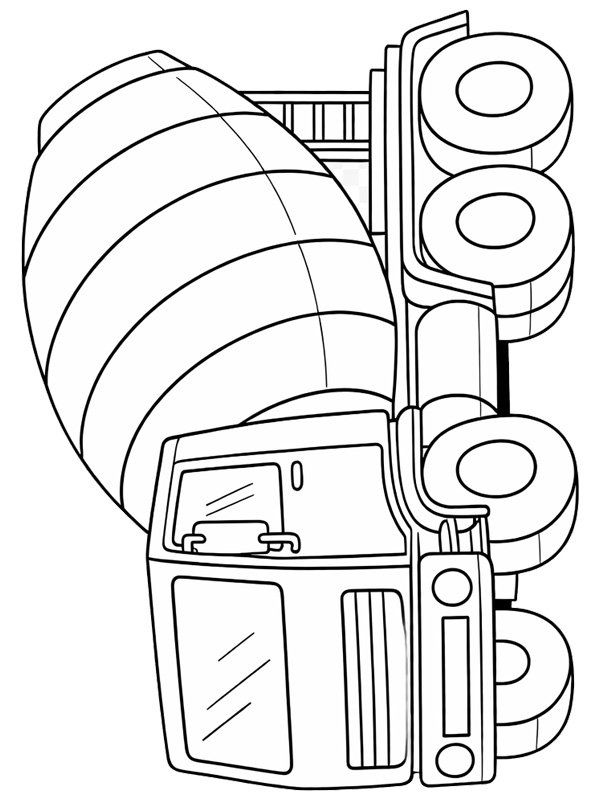 Concrete mixer truck Coloring page