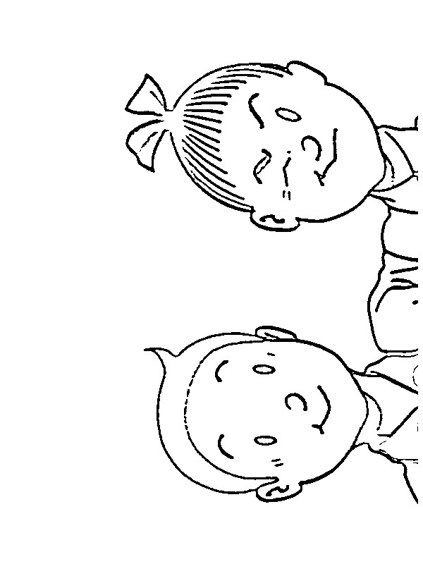 Faces of Spike and Suzy Coloring page