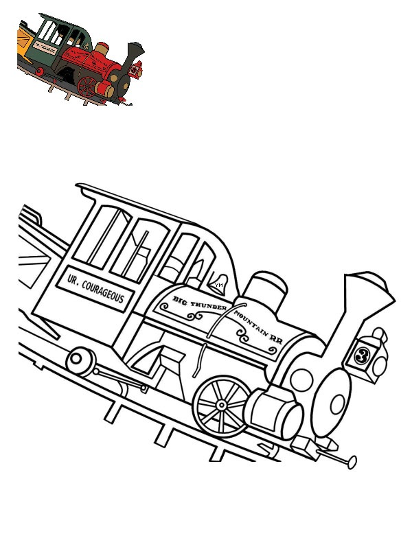 Big Thunder Mountain Railroad Disneyland Coloring page Big Thunder Mountain Railroad Disneyland Coloring page