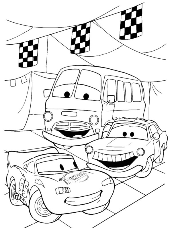 Lightning McQueen and Fillmore Coloring page Lightning McQueen and Fillmore Coloring page