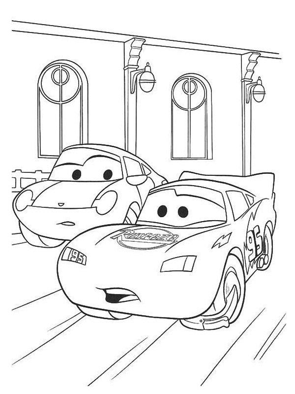 Lightning McQueen With Sally Coloring page