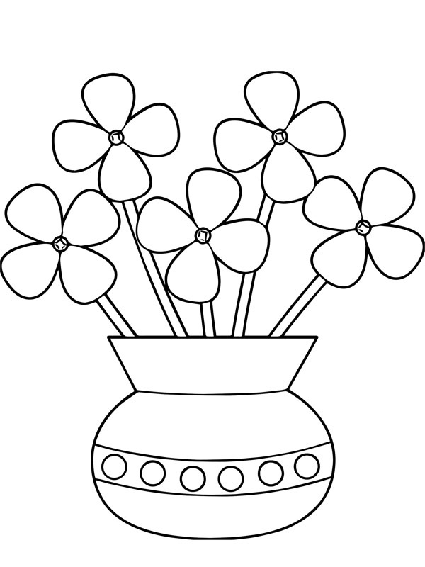 Flowers in a vase Coloring page
