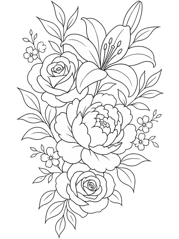 Flower tattoo Coloring page