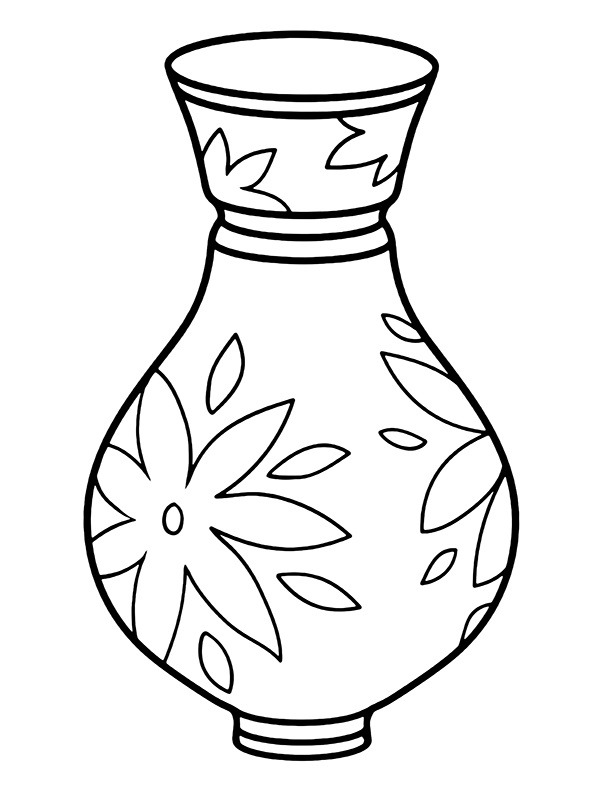 flower vase Coloring page