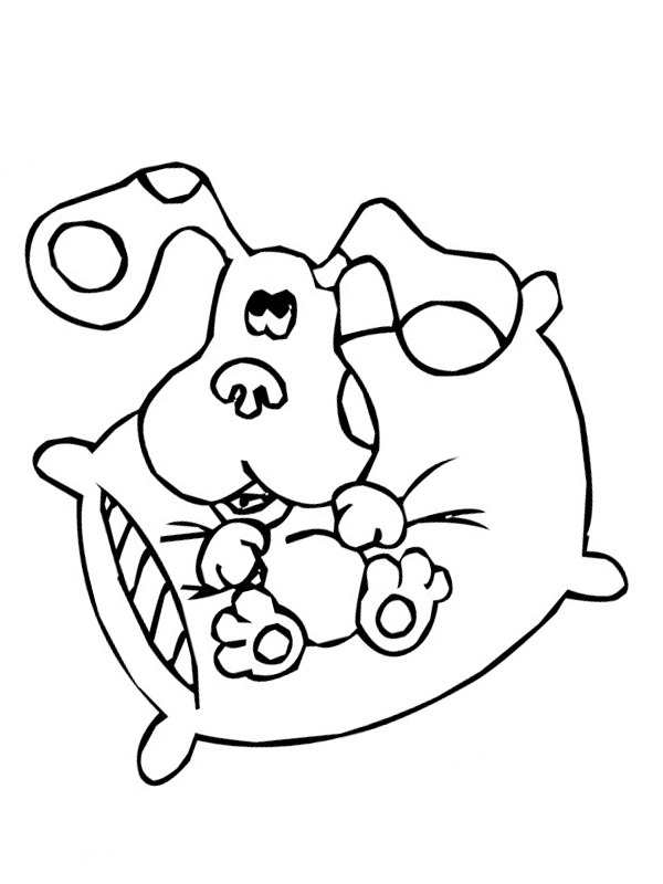 Blue lays on a pillow Coloring page
