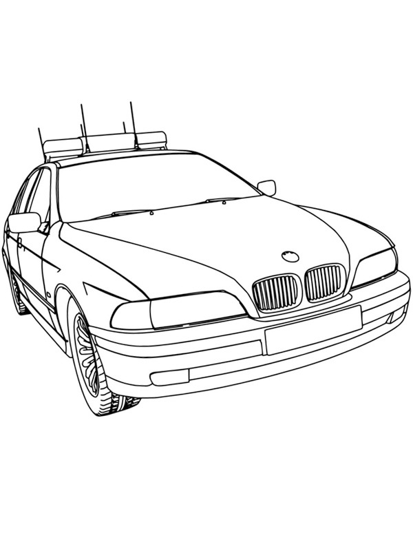 BMW police car Coloring page