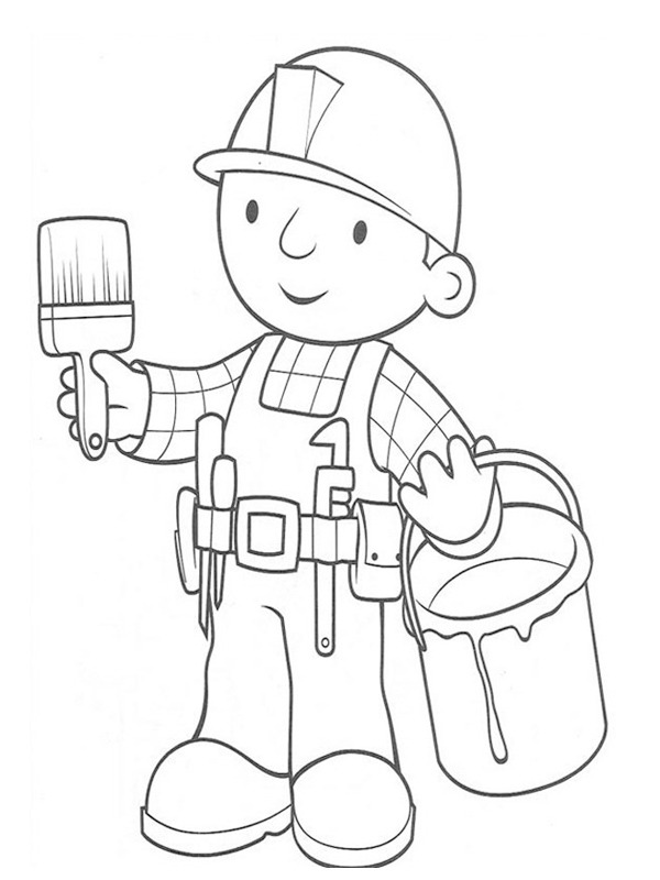 Bob the builder goes painting Coloring page