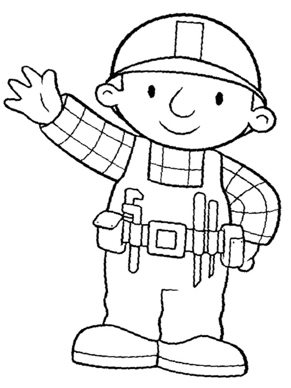 Bob the builder says hello Coloring page