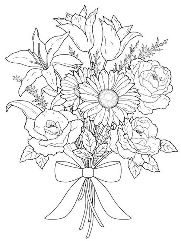 Flower Bouquet Coloring page