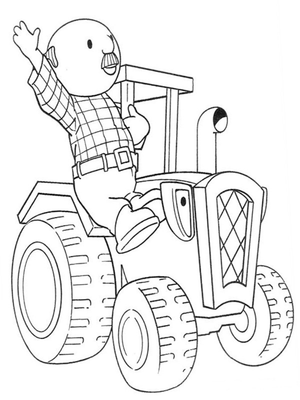 Farmer Pickles on the tractor Coloring page Farmer Pickles on the tractor Coloring page
