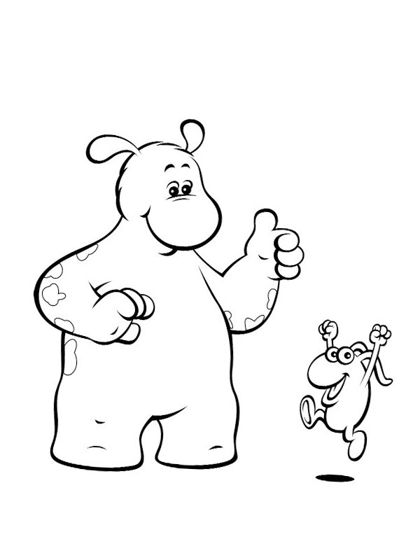 Big & Small are happy Coloring page Big & Small are happy Coloring page