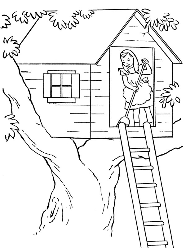 Treehouse Coloring page