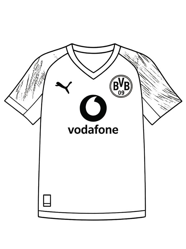 Borussia Dortmund soccer jersey Coloring page Borussia Dortmund soccer jersey Coloring page