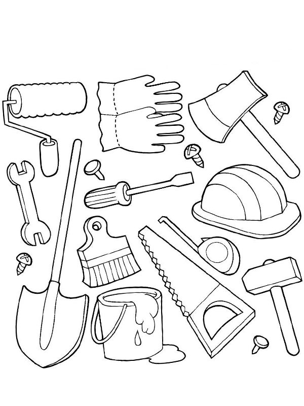 Construction Tools Coloring Pages 