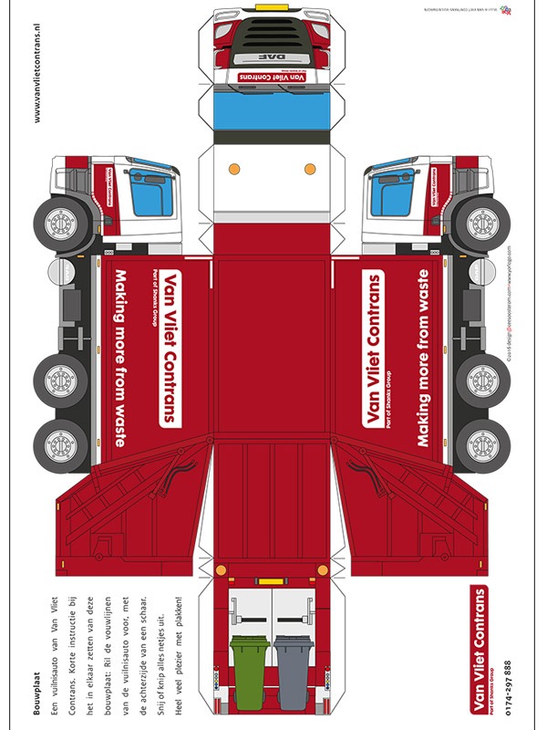 Folding box of garbage truck Coloring page Folding box of garbage truck Coloring page