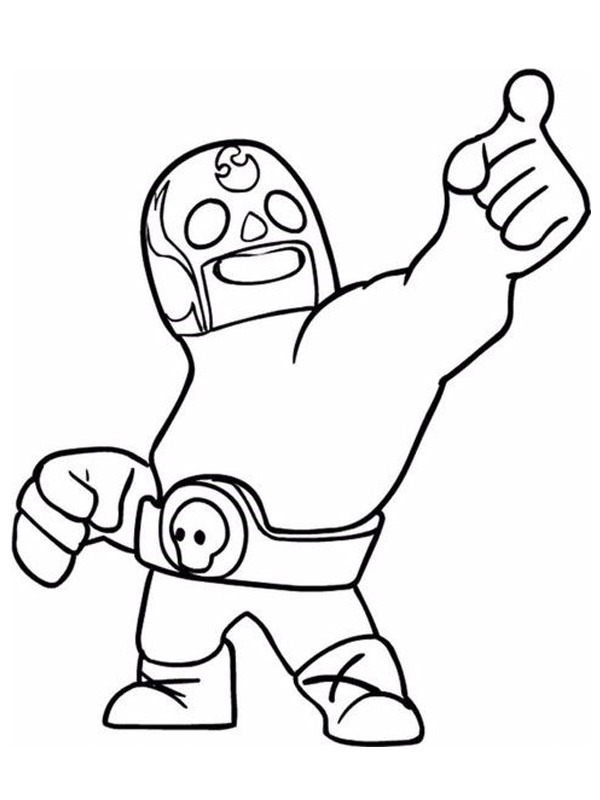 Brawl stars El primo Coloring page Brawl stars El primo Coloring page