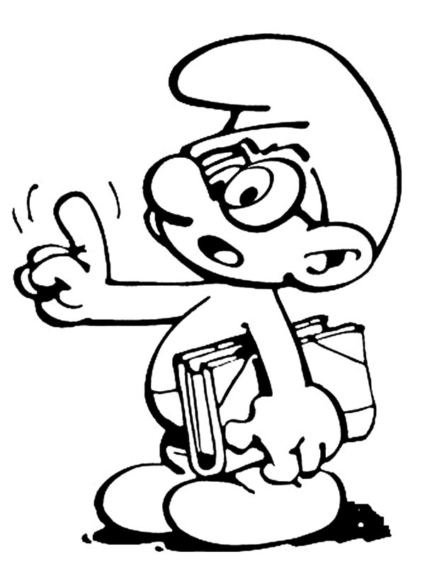 brainy smurf Coloring page
