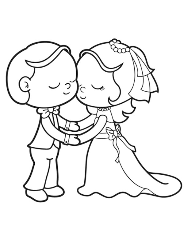 Bride and Groom Coloring page