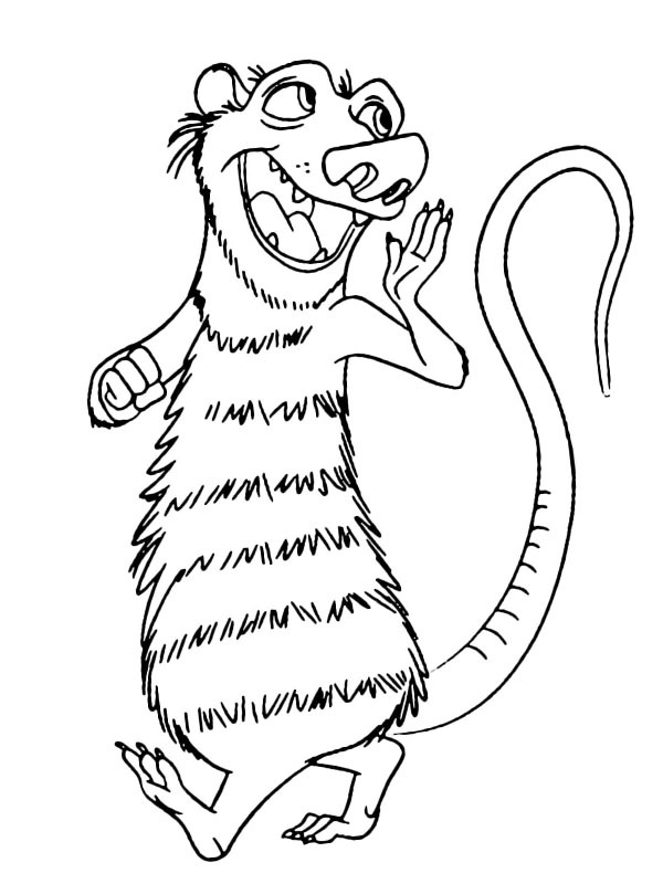Possum Eddy from Ice Age Coloring page Possum Eddy from Ice Age Coloring page