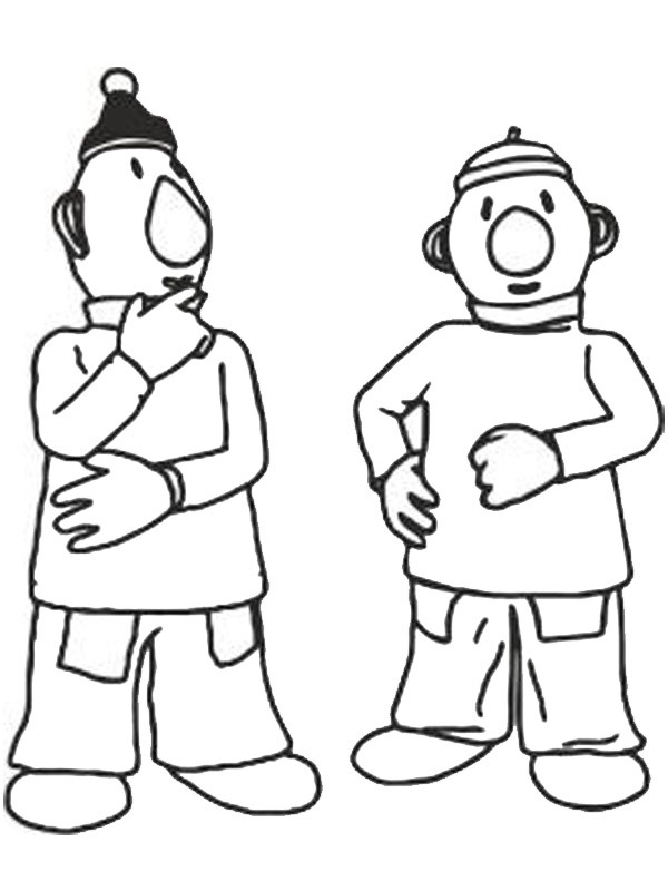 Pat & Mat are thinking Coloring page
