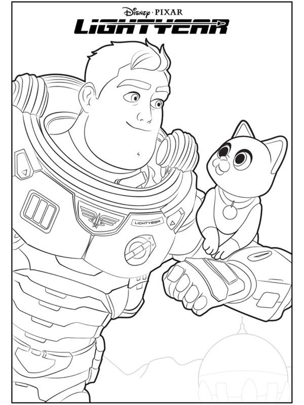 Buzz Lightyear and Sox Coloring page Buzz Lightyear and Sox Coloring page