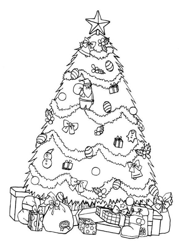 Presents under the Christmas tree Coloring page