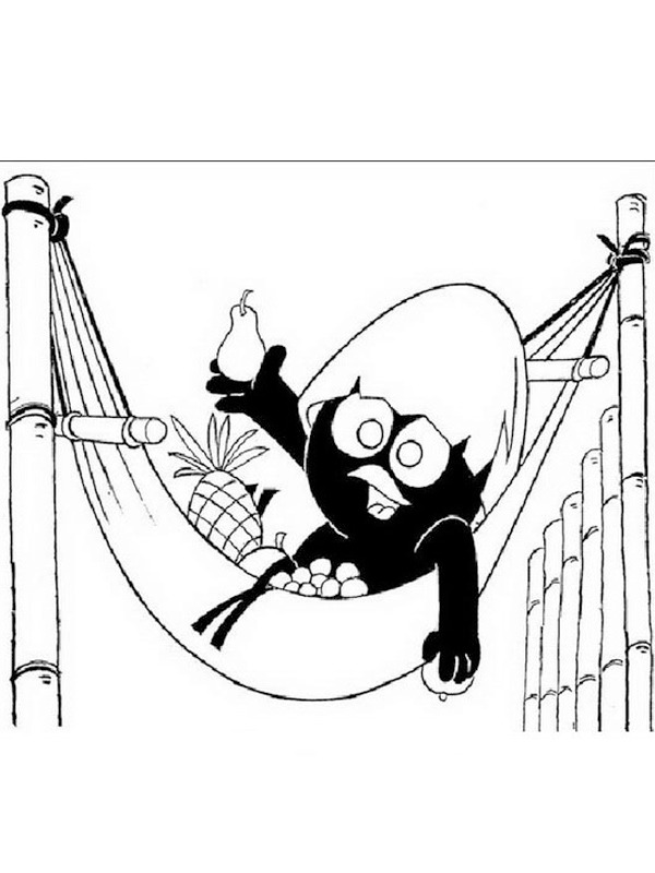 Calimero in the hammock Coloring page Calimero in the hammock Coloring page