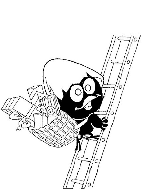 Calimero on the stairs Coloring page