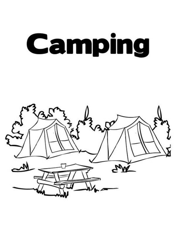 Camping Coloring page