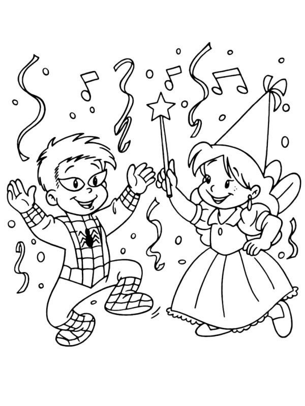 Celebrating carnaval Coloring page