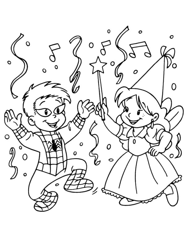 Celebrating carnaval Coloring page Celebrating carnaval Coloring page