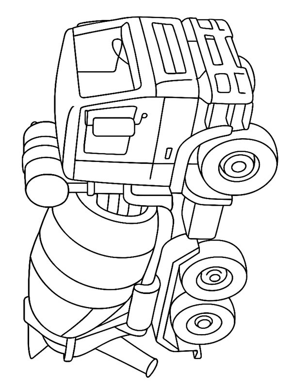 Cement Truck Coloring page