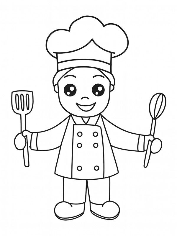 Head chef Coloring page