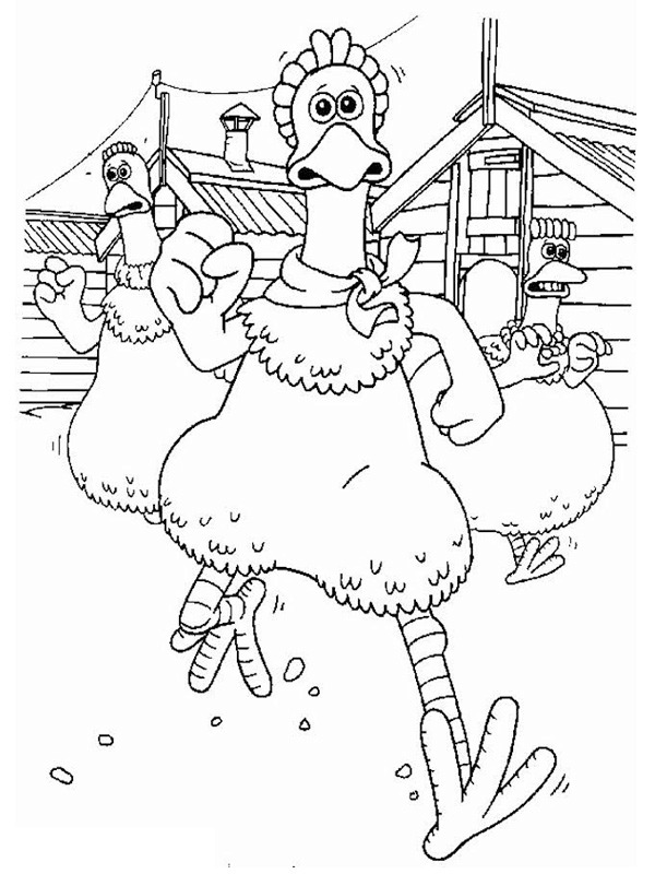 Chicken run Coloring page