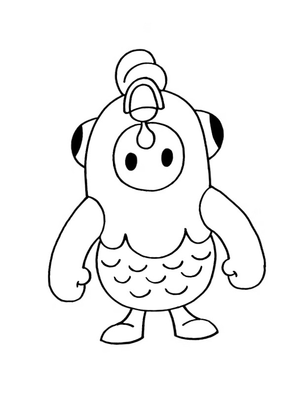 Chicken Skin Fall Guys Coloring page