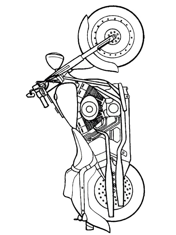 Chopper motorcycle Coloring page