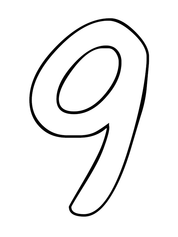 Number 9 Coloring page
