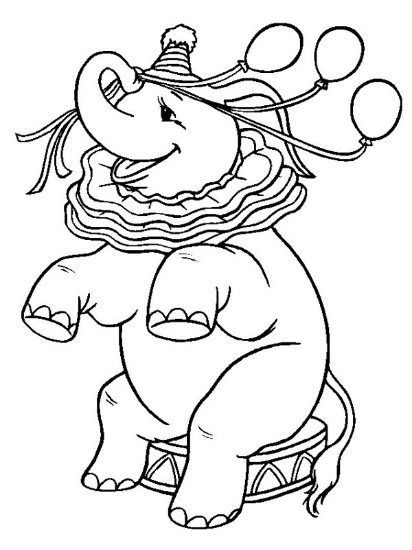 Circus elephant Coloring page