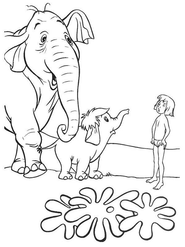 colonel hathi and mowgli Coloring page colonel hathi and mowgli Coloring page