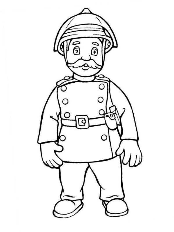 Station Officer Steele (Fireman Sam) Coloring page