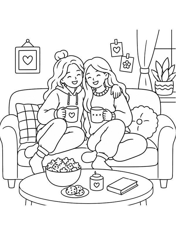 Cozy BFF Coloring page
