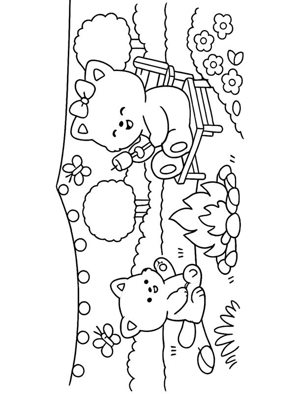Cozy by the campfire Coloring page