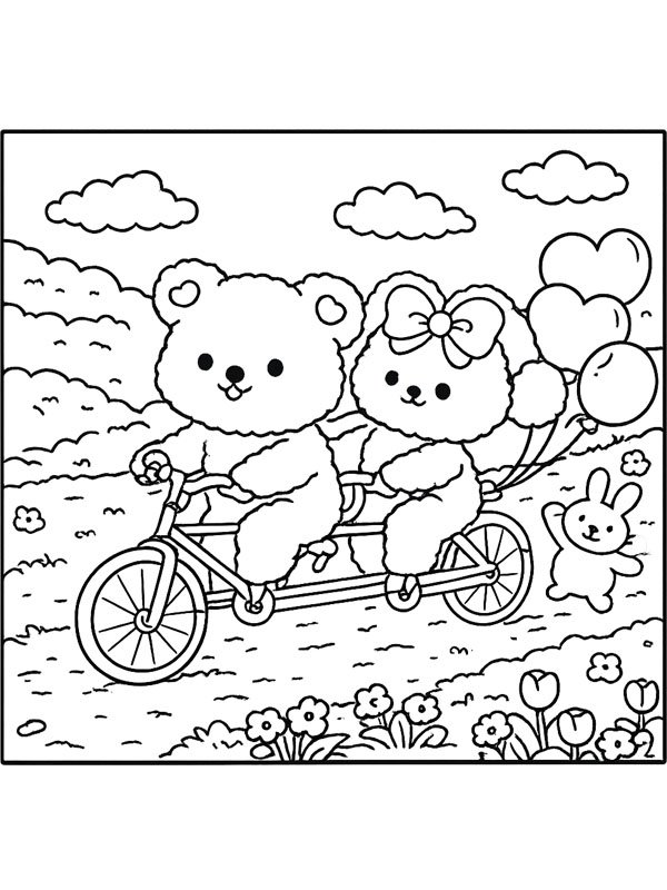 Cozy on the bike Coloring page